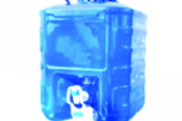 Dark Blue Square Bottle with tap